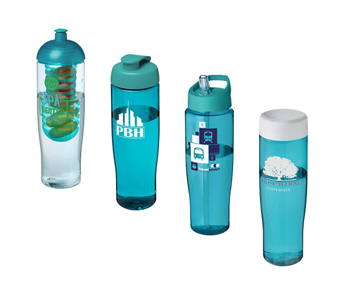 Aqua H<sub>2</sub>O Active® Tempo 700ml Sports Bottle - Showing A Selection of Lids & Accessories