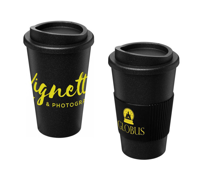 Black Americano® Midnight 350ml Tumbler with and without a Grip