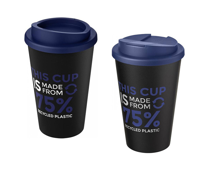 Blue (288) Americano® Eco 350ml Tumbler with Twist-On (L) & Spill-Proof (R) Lids