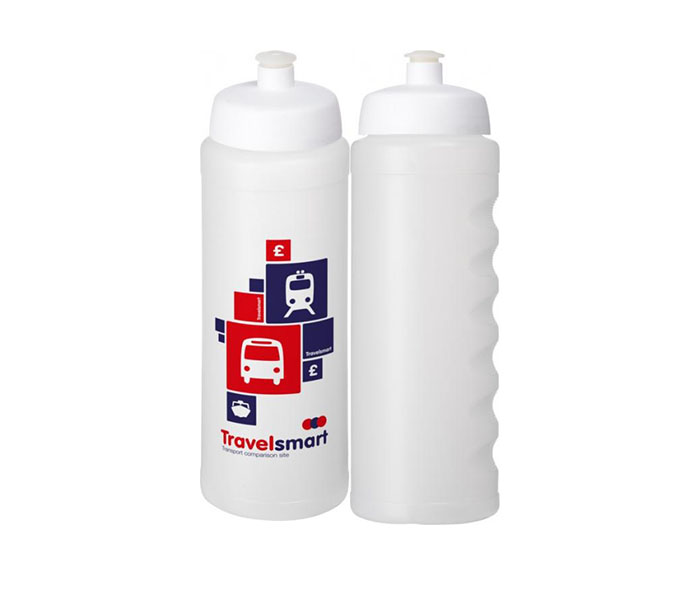 Frosted Baseline Plus® Grip 750ml Sports Bottles with White Sports Lid