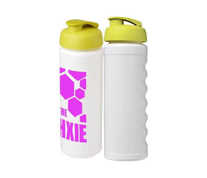 Lime Green Baseline Plus® Grip 750ml Sports Bottles with Lime Green Flip Lid