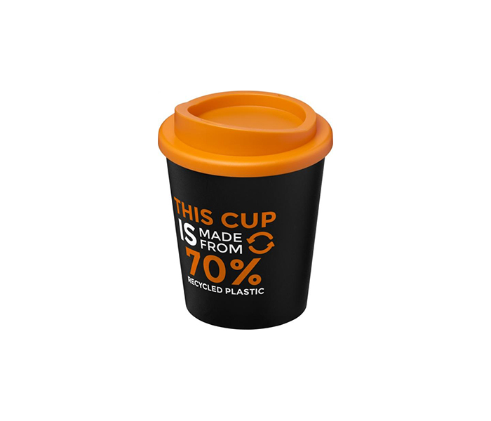 Orange Americano® Espresso Eco 250ml Recycled Tumbler with Twist-On Lid