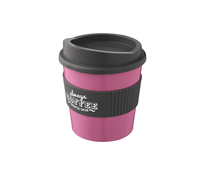 Pink Americano® Primo 250ml Tumbler with Grip - Grey Grip/Lid