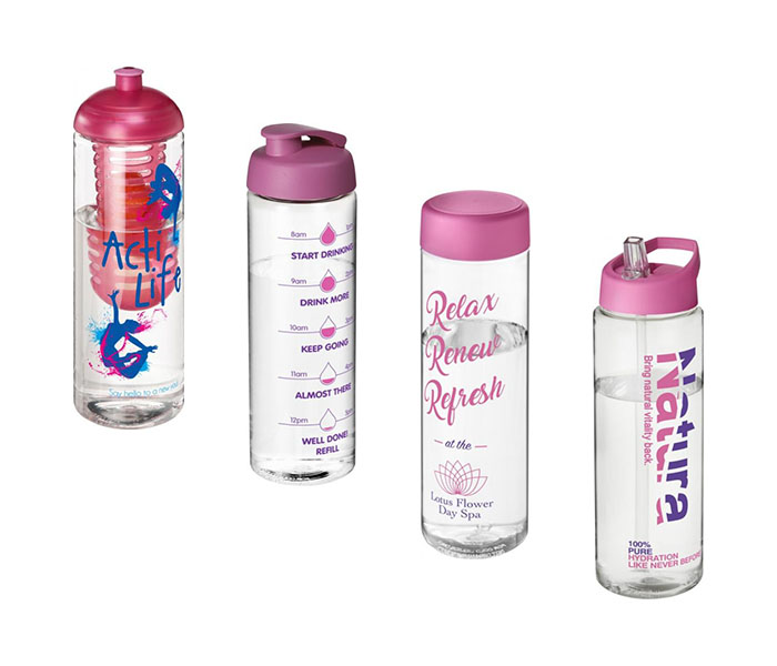 Pink H<sub>2</sub>O Active® Vibe 850ml Sports Bottle - Pink Lids/Fittings