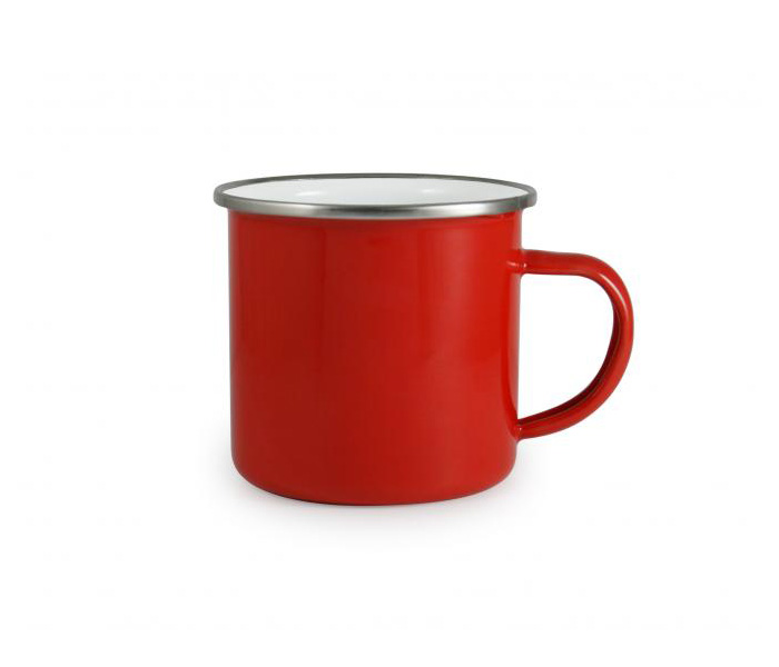 Red & White Duo Enamel Printed Mug