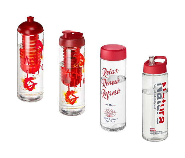 Red H<sub>2</sub>O Active® Vibe 850ml Sports Bottle - Red Lids/Fittings