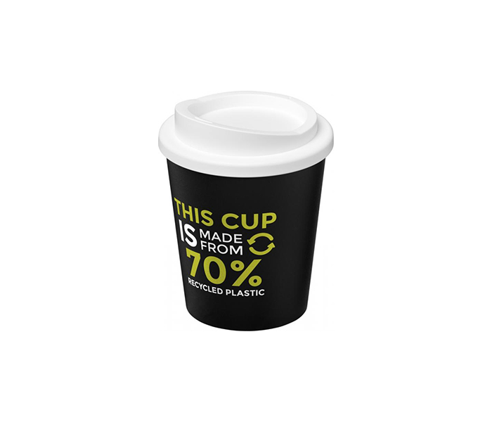 White Americano® Espresso Eco 250ml Recycled Tumbler with Twist-On Lid