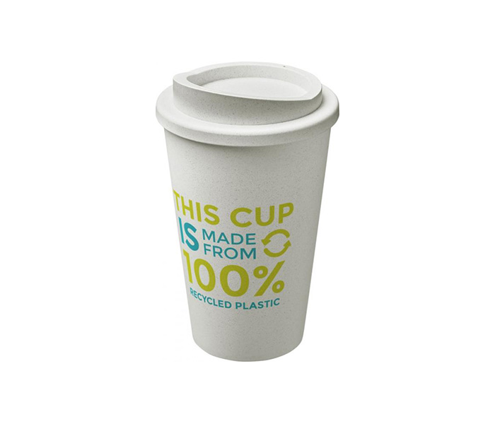 White Americano® Recycled 350ml Tumbler with Twist-On Lid