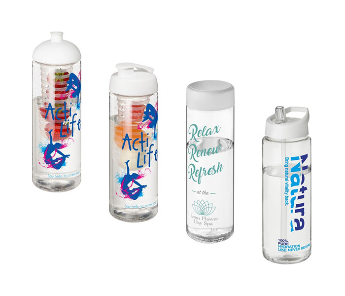 White H<sub>2</sub>O Active® Vibe 850ml Sports Bottle - White Lids/Fittings