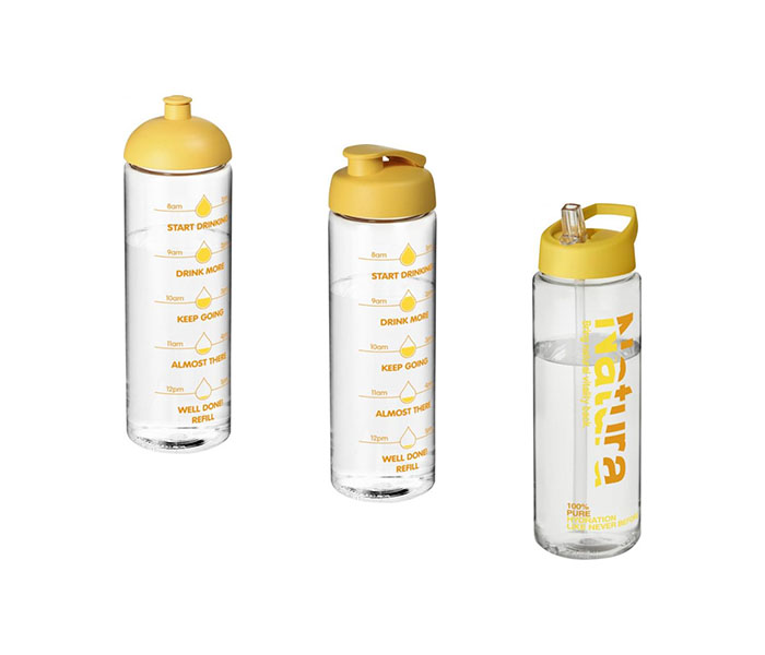 Yellow H<sub>2</sub>O Active® Vibe 850ml Sports Bottle - Yellow Lids/Fittings